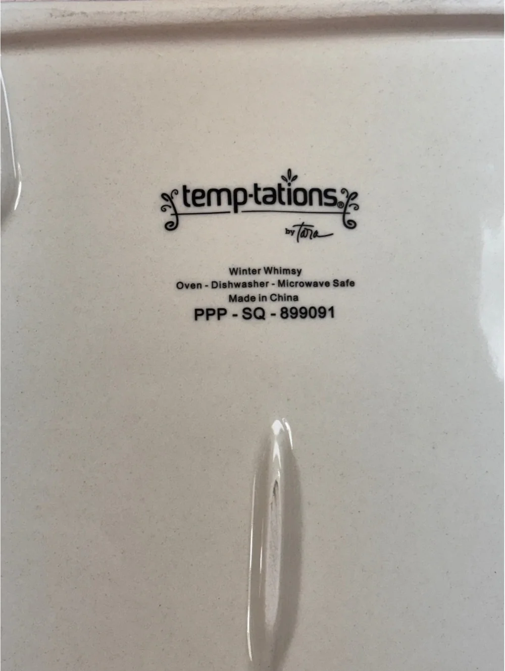 Temp-tations ceramic snowman serving platter featuring a cheerful snowman